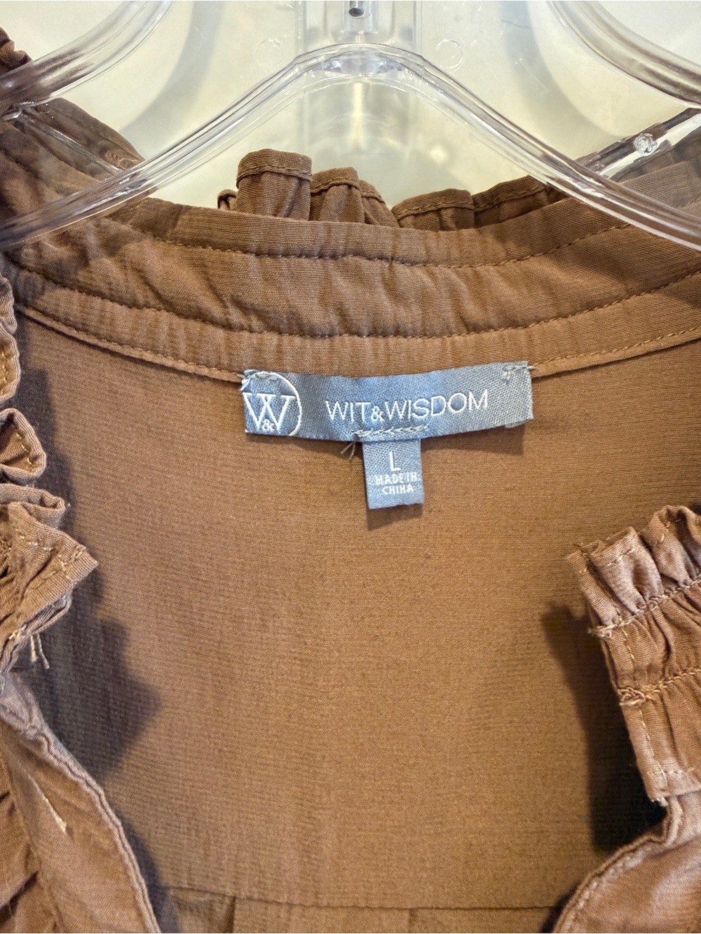 Wit & Wisdom Split Neck Ruffle Blouse - Picture 2 of 4